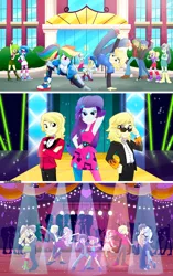 Size: 3300x5247 | Tagged: safe, derpibooru import, apple bloom, applejack, bon bon, cherry crash, flash sentry, lyra heartstrings, rarity, sandalwood, scootaloo, sweetie belle, sweetie drops, trixie, equestria girls, equestria girls series, life is a runway, artists: alinabrook, breakdancing, cody, comic, crossover, dice, fall formal, freddy benson, gibby, icarly, image, jpeg, romantic, sam and cat, the sweet life of zack and cody, zack
