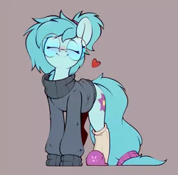 Size: 1011x998 | Tagged: safe, artist:rexyseven, derpibooru import, oc, oc:whispy slippers, earth pony, pony, blushing, clothes, eyes closed, female, glasses, happy, heart, image, mare, png, slippers, smiling, socks, solo, sweater