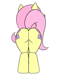 Size: 1000x1265 | Tagged: suggestive, artist:happy harvey, derpibooru import, fluttershy, pegasus, pony, both cutie marks, butt, dock, drawn on phone, facing away, female, flutterbutt, hooves, image, legs together, mare, plot, png, raised tail, rear view, simple background, solo, standing, tail, tail aside, transparent background