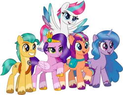 Size: 1024x792 | Tagged: safe, artist:emeraldblast63, derpibooru import, hitch trailblazer, izzy moonbow, pipp petals, sunny starscout, zipp storm, my little pony: tell your tale, spoiler:g5, spoiler:my little pony: tell your tale, g5, image, mane five (g5), png