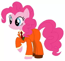 Size: 424x402 | Tagged: safe, artist:nathaniel718, derpibooru import, pinkie pie, earth pony, pony, clothes swap, crossover, female, giovanni, image, mare, png
