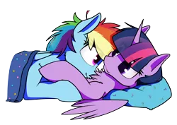 Size: 4100x2900 | Tagged: safe, artist:dacaoo, derpibooru import, rainbow dash, twilight sparkle, twilight sparkle (alicorn), alicorn, pegasus, pony, female, image, lesbian, mare, png, shipping, twidash