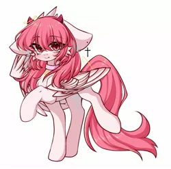 Size: 1554x1536 | Tagged: safe, artist:遐音, derpibooru import, oc, oc:distant sound, pegasus, pony, unicorn, cute, female, image, jpeg, solo