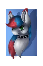 Size: 1987x3018 | Tagged: safe, artist:maneblue, derpibooru import, oc, unofficial characters only, earth pony, pony, bust, chest fluff, choker, ear fluff, earth pony oc, image, png, simple background, solo, spiked choker, transparent background