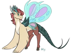 Size: 2732x2048 | Tagged: safe, artist:ask-y, derpibooru import, oc, oc:figment, unofficial characters only, draconequus, hybrid, draconequus oc, image, interspecies offspring, looking back, male, offspring, parent:discord, parent:fluttershy, parents:discoshy, png, simple background, transparent background