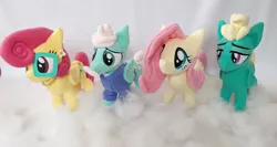 Size: 1024x546 | Tagged: safe, artist:fleecefriendship, derpibooru import, fluttershy, gentle breeze, posey shy, zephyr breeze, fluttershy's parents, image, jpeg, photo, plushie, the shy family