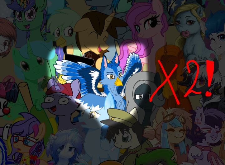 Size: 722x530 | Tagged: safe, artist:raptec, derpibooru import, screencap, oc, alicorn, bat, earth pony, gryphon, pegasus, pony, unicorn, collaboration, griffon oc, image, png