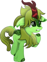 Size: 3886x5145 | Tagged: safe, artist:lincolnbrewsterfan, derpibooru import, oc, oc:cuteness overload, ponified, kirin, derpibooru, my little pony: the movie, sounds of silence, .svg available, biting, cuteness overload, derpibooru ponified, floppy ears, green eyes, horn, image, inkscape, kirin oc, kirinified, leonine tail, lip bite, looking at something, male, meta, movie accurate, nervous, png, raised hoof, scales, simple background, species swap, stallion oc, tail, transparent background, unshorn fetlocks, vector