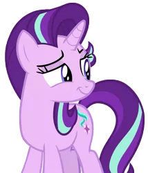 Size: 8463x9900 | Tagged: safe, artist:andoanimalia, derpibooru import, starlight glimmer, pony, unicorn, to change a changeling, :t, absurd resolution, female, horn, image, looking back, mare, png, simple background, solo, standing, tail, transparent background, vector