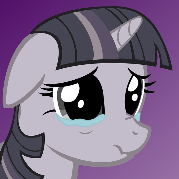 Size: 2500x2500 | Tagged: safe, artist:jfiend97, derpibooru import, edit, editor:wardex101, twilight sparkle, pony, crying, discorded, discorded twilight, female, image, png, sad, solo, twilight tragedy