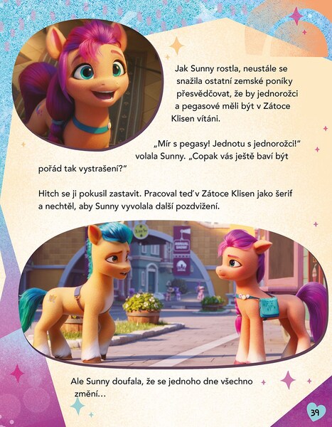 Size: 919x1181 | Tagged: safe, derpibooru import, hitch trailblazer, sunny starscout, book, czech, g5, image, jpeg, my little pony annual 2022