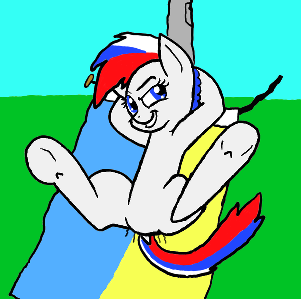 Size: 878x872 | Tagged: safe, artist:lekonar13, derpibooru import, oc, oc:marussia, ponified, earth pony, pony, cyrillic, flag, flagpole, image, nation ponies, op is a duck, op is trying to start shit, png, russia, ukrainian