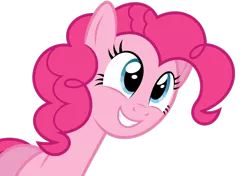 Size: 2917x2056 | Tagged: safe, artist:soren-the-owl, derpibooru import, pinkie pie, earth pony, pony, bust, female, grin, high res, image, mare, png, simple background, smiling, solo, transparent background, vector