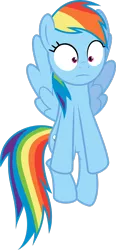 Size: 1668x3596 | Tagged: safe, artist:soren-the-owl, derpibooru import, rainbow dash, pegasus, pony, female, flying, front view, frown, full body, hooves, image, mare, png, rainbow dash is best facemaker, shrunken pupils, simple background, solo, spread wings, tail, transparent background, vector, wings