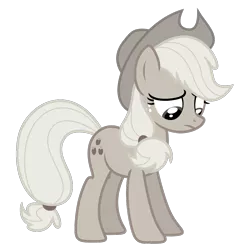 Size: 1005x1024 | Tagged: safe, artist:estories, derpibooru import, applejack, earth pony, pony, applejack tragedy, applejack's hat, cowboy hat, discorded, female, hat, image, mare, png, sad, solo