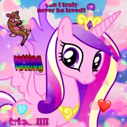 Size: 640x640 | Tagged: semi-grimdark, derpibooru import, edit, editor:bpdtraumacore, princess cadance, alicorn, pony, female, image, mare, png, traumacore