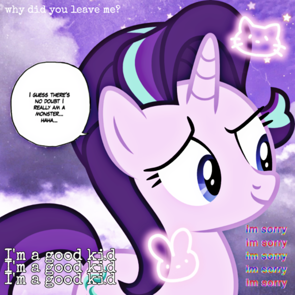 Size: 640x640 | Tagged: semi-grimdark, derpibooru import, edit, editor:bpdtraumacore, starlight glimmer, pony, unicorn, female, image, mare, png, traumacore