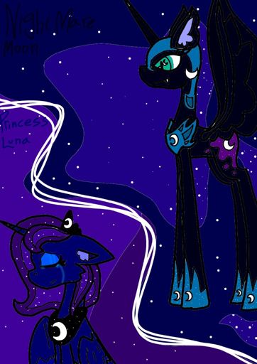 Size: 362x512 | Tagged: safe, artist:indonesia pony, derpibooru import, nightmare moon, princess luna, alicorn, pony, crown, crying, image, jewelry, jpeg, regalia, s1 luna, sad, sparkling mane, stars