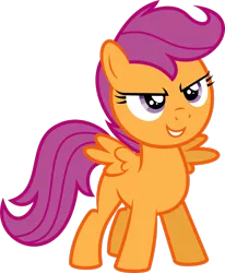 Size: 2222x2699 | Tagged: safe, artist:soren-the-owl, derpibooru import, scootaloo, pegasus, pony, female, filly, foal, high res, image, png, simple background, solo, transparent background, vector