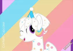 Size: 2727x1919 | Tagged: safe, artist:indonesiarailroadpht, derpibooru import, oc, oc:confetti, unofficial characters only, bat pony, pony, image, jpeg, one eye closed, smiling, wink