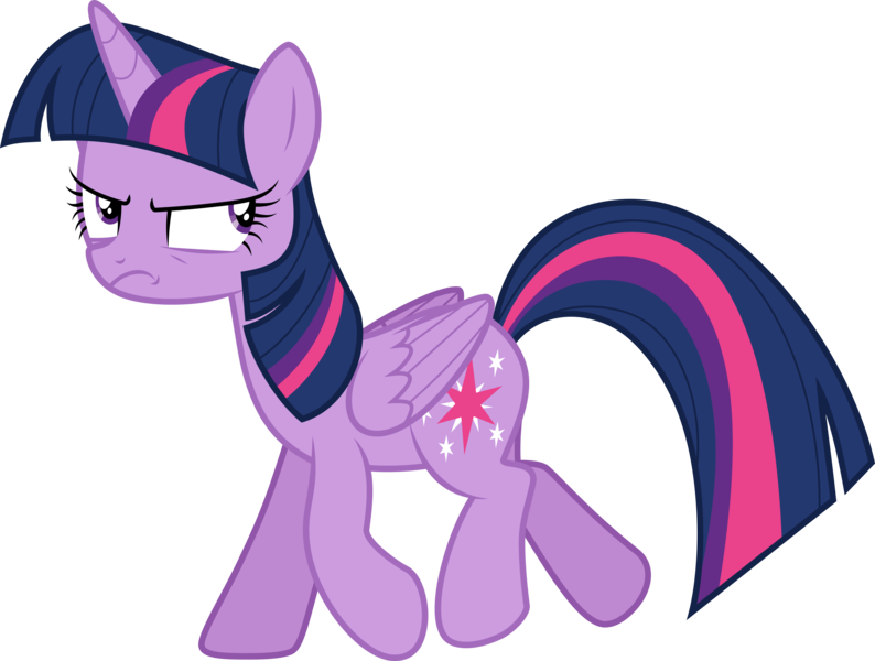 Size: 6000x4535 | Tagged: safe, artist:twilirity, derpibooru import, twilight sparkle, twilight sparkle (alicorn), alicorn, pony, season 6, to where and back again, absurd resolution, angry, disguise, disguised changeling, female, frown, image, mare, multicolored hair, multicolored mane, multicolored tail, png, simple background, solo, tail, transparent background, trotting, vector