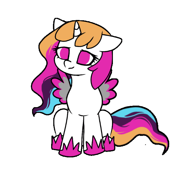Size: 565x565 | Tagged: safe, artist:ayane, derpibooru import, oc, oc:rainbowwing, unofficial characters only, alicorn, alicorn oc, animated, cute, floppy ears, gif, hoof shoes, horn, image, simple background, solo, tail, tail wag, transparent background, wings