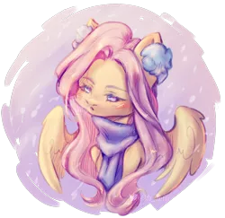 Size: 1954x1900 | Tagged: safe, artist:zefirka, derpibooru import, fluttershy, pegasus, pony, clothes, image, png, scarf, simple background, solo, transparent background