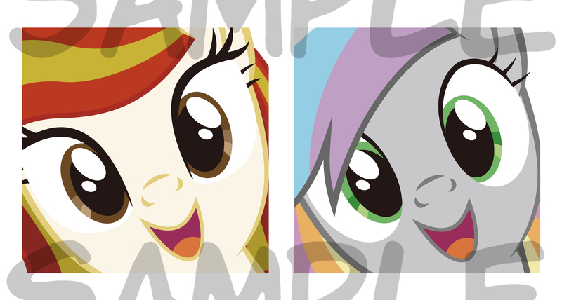 Size: 2480x1327 | Tagged: safe, artist:michiyoshi, derpibooru import, oc, oc:poniko, oc:rokuchan, unofficial characters only, earth pony, pony, duo, female, hi anon, image, jpeg, looking at you, mare, meme, sample, watermark