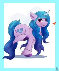 Size: 2500x3000 | Tagged: safe, artist:monsoonvisionz, derpibooru import, izzy moonbow, pony, unicorn, bracelet, g5, heart, image, jewelry, open mouth, png, solo