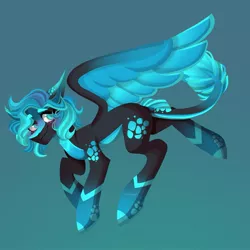 Size: 1773x1773 | Tagged: safe, artist:neonbugzz, derpibooru import, oc, oc:astrum, fanart, gift art, image, jpeg, smiling, solo, tail, wings