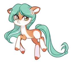 Size: 1410x1230 | Tagged: safe, artist:miioko, derpibooru import, oc, unofficial characters only, earth pony, pony, colored hooves, earth pony oc, female, flower, flower in hair, image, mare, png, simple background, solo, transparent background