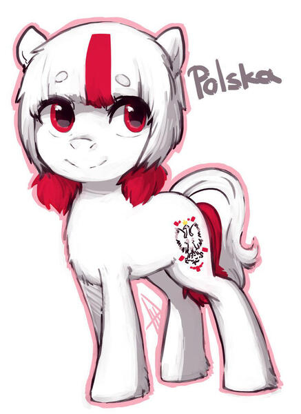 Size: 746x1024 | Tagged: safe, artist:maccoffee, derpibooru import, oc, ponified, pony, image, jpeg, nation ponies, poland, simple background, solo, white background