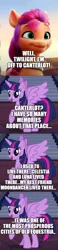 Size: 500x2171 | Tagged: safe, derpibooru import, edit, edited screencap, screencap, sunny starscout, twilight sparkle, twilight sparkle (alicorn), alicorn, earth pony, pony, comic, female, g5, image, implied moondancer, implied princess celestia, implied princess luna, mare, png, screencap comic