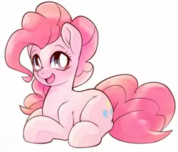 Size: 2048x1752 | Tagged: safe, artist:kurogewapony, derpibooru import, pinkie pie, earth pony, pony, blushing, cute, diapinkes, female, happy, image, jpeg, looking at you, mare, open mouth, open smile, simple background, smiling, smiling at you, solo, white background