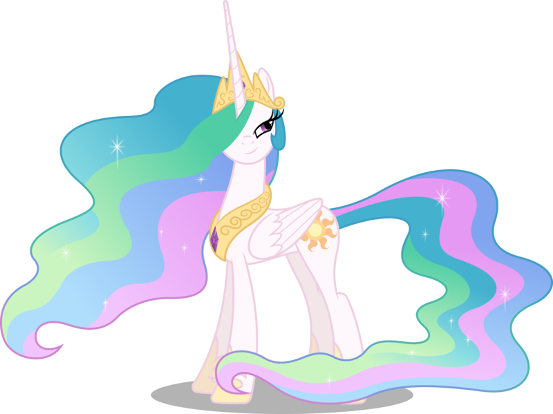 Size: 10000x7483 | Tagged: safe, artist:chrzanek97, derpibooru import, princess celestia, alicorn, pony, sweet and elite, .svg available, absurd resolution, ethereal mane, ethereal tail, female, hair over one eye, image, jewelry, lidded eyes, looking at you, mare, png, regalia, solo, tail, vector