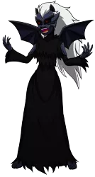 Size: 1608x3000 | Tagged: safe, artist:artemis-polara, derpibooru import, equestria girls, apocalypse ponies, barefoot, bat wings, black sclera, death pony, equestria girls-ified, fangs, feet, glow, glowing eyes, horseman of death, image, mask, png, ponied up, pony ears, robot chicken, rule 63, simple background, solo, this will end in death, transparent background, white hair, wings, xk-class end-of-the-world scenario