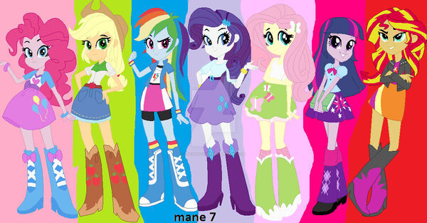 Size: 600x313 | Tagged: safe, artist:lucygucy123, derpibooru import, applejack, fluttershy, pinkie pie, rainbow dash, rarity, sci-twi, sunset shimmer, twilight sparkle, twilight sparkle (alicorn), alicorn, equestria girls, belt, boots, clothes, cowboy boots, cowboy hat, hat, high heel boots, humane five, humane seven, humane six, image, jacket, jpeg, shirt, shoes, skirt, socks