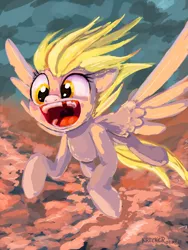 Size: 2121x2828 | Tagged: safe, artist:krecker-cream, derpibooru import, derpy hooves, pegasus, pony, female, image, lineless, png, smiling, solo, tooth gap