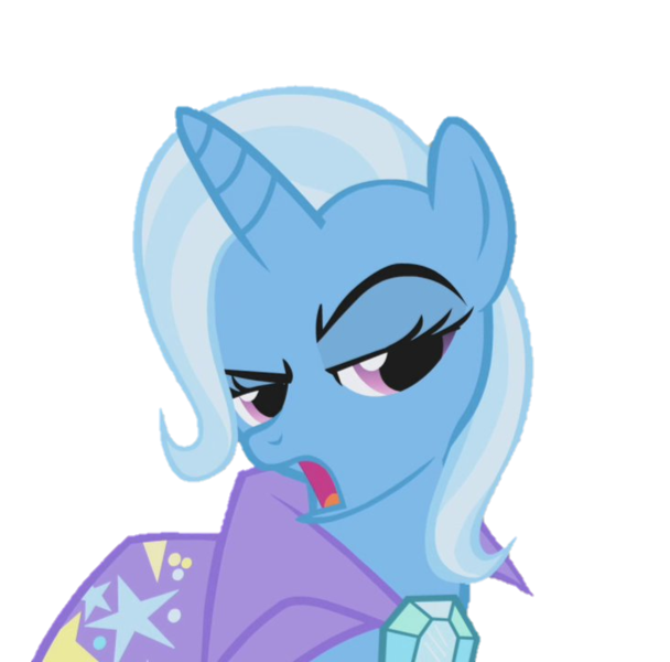 Size: 730x720 | Tagged: safe, derpibooru import, edit, edited screencap, screencap, trixie, pony, unicorn, boast busters, season 1, background removed, cape, clothes, female, image, not a vector, open mouth, png, simple background, solo, transparent background, trixie's cape
