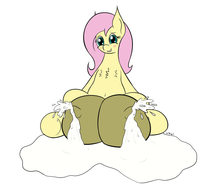 Size: 3387x2920 | Tagged: questionable, artist:wapamario63, derpibooru import, fluttershy, pegasus, pony, big crotchboobs, blushing, breast milk, chest fluff, colored, crotchboob squish, crotchboobs, crotchboobs on floor, cute, female, flat colors, huge crotchboobs, image, impossibly large crotchboobs, jpeg, lactation, leaking, leaking milk, leaning, looking at you, mare, milk, milk puddle, milk squirt, nipples, nudity, simple background, sitting, solo, transparent background