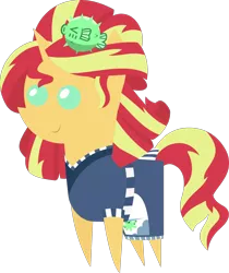 Size: 1258x1496 | Tagged: safe, artist:sketchmcreations, derpibooru import, sunset shimmer, pony, unicorn, eqg summertime shorts, equestria girls, good vibes, alternate hairstyle, apron, clothes, female, image, inkscape, kimono (clothing), mare, png, pointy ponies, simple background, sunset sushi, transparent background, uniform, vector