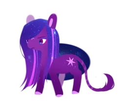 Size: 979x807 | Tagged: safe, artist:miioko, derpibooru import, oc, unofficial characters only, earth pony, pony, colored hooves, earth pony oc, ethereal mane, image, leonine tail, png, simple background, starry mane, tail, transparent background