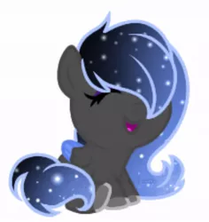 Size: 952x1008 | Tagged: safe, artist:teonnakatztkgs, derpibooru import, oc, unofficial characters only, pegasus, pony, baby, baby pony, base used, colored wings, ethereal mane, eyelashes, image, jpeg, pegasus oc, simple background, sitting, smiling, solo, starry mane, two toned wings, white background, wings