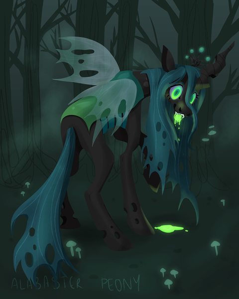 Size: 2000x2500 | Tagged: safe, artist:alabasterpeony, derpibooru import, queen chrysalis, commission, commissioner:reversalmushroom, image, png