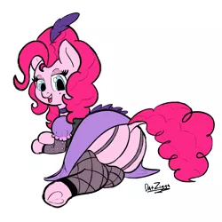 Size: 3071x3072 | Tagged: suggestive, artist:datzigga, derpibooru import, pinkie pie, earth pony, pony, balloonbutt, butt, clothes, dress, image, plot, png, saloon dress, saloon pinkie, solo