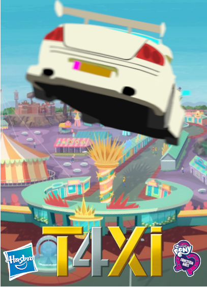 Size: 407x562 | Tagged: safe, derpibooru import, equestria girls, car, equestria girls logo, equestria land, hasbro, image, logo, peugeot, png, taxi