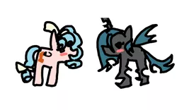 Size: 4000x2500 | Tagged: safe, derpibooru import, queen chrysalis, insect, pegasus, cozalis, cozbetes, cute, cutealis, image, made in ms paint, png, shipping