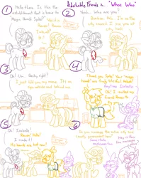 Size: 4779x6013 | Tagged: safe, artist:adorkabletwilightandfriends, derpibooru import, bon bon, grace manewitz, spike, sweetie drops, oc, oc:isabelle, ponified, dragon, earth pony, pony, comic:adorkable twilight and friends, adorkable, adorkable friends, animal crossing, bakery, blouse, bun, candy, cash register, clothes, comic, cravat, cute, disappointed, dork, female, food, glasses, gloves, humor, image, isabelle, male, mare, massage, nervous, png, raven inkwell, silly, skirt, slice of life, spike gets all the mares, straight
