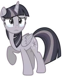 Size: 3254x4000 | Tagged: safe, artist:estories, artist:wardex101, derpibooru import, edit, twilight sparkle, twilight sparkle (alicorn), alicorn, pony, discorded, discorded twilight, female, high res, image, png, sad, simple background, solo, transparent background, vector