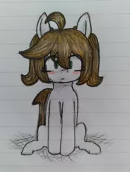 Size: 3120x4160 | Tagged: safe, artist:seylan, derpibooru import, oc, oc:cherro, unofficial characters only, earth pony, pony, image, jpeg, lined paper, solo, traditional art